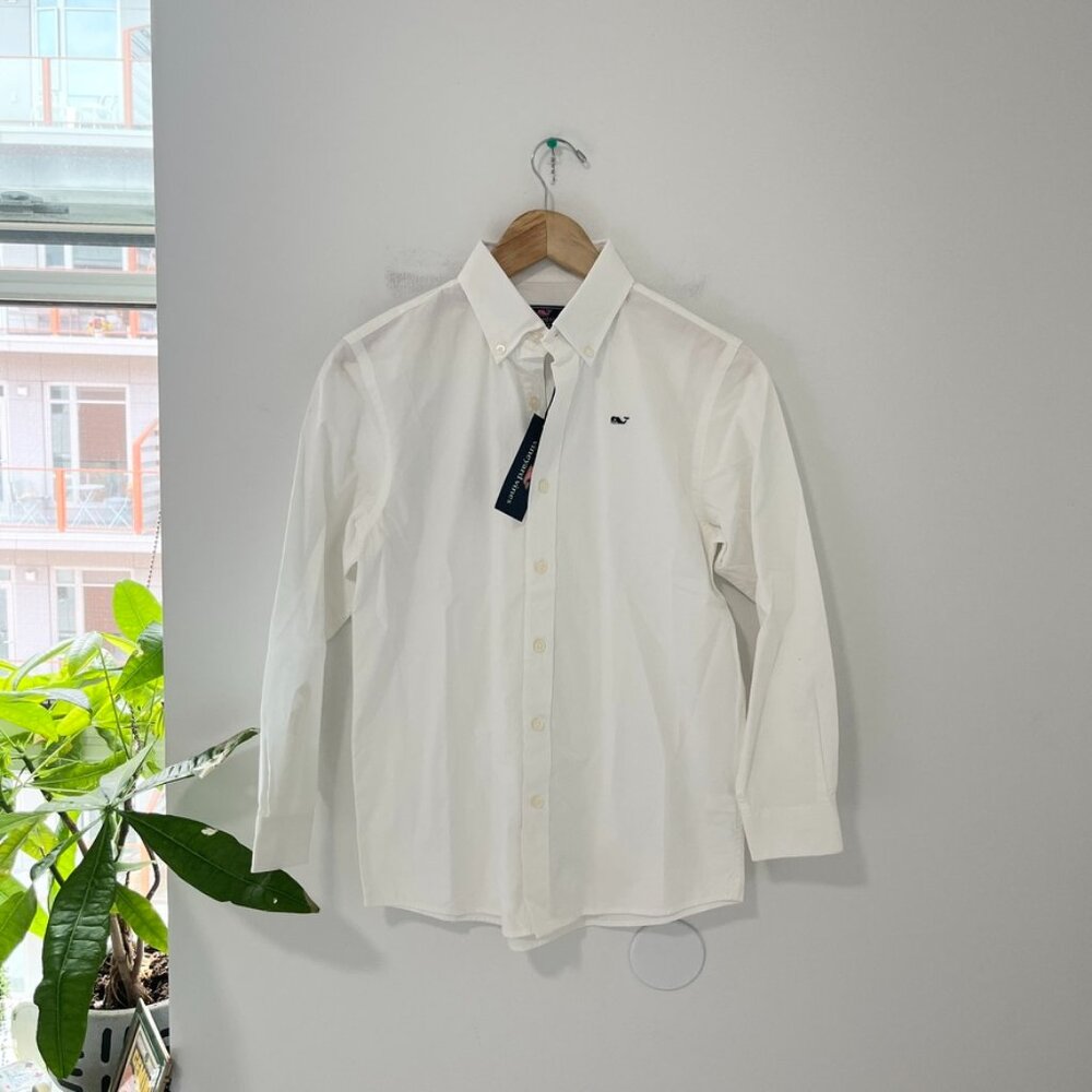NEW Vineyard Vines Boy's White Button Up Top Size Medium
